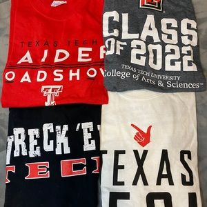 4 Texas Tech T-shirts